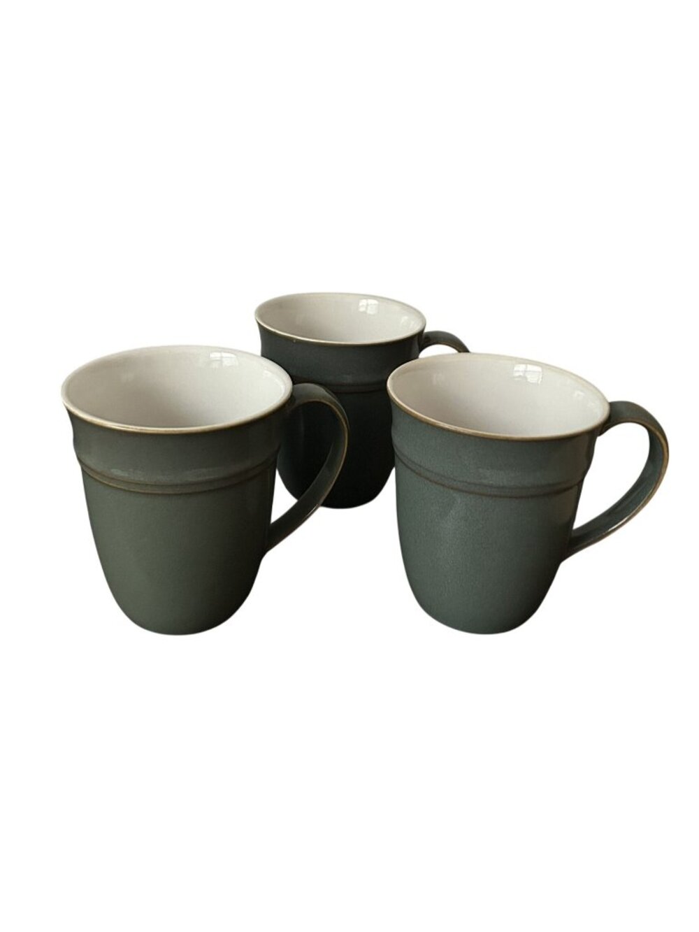 Dansk Sirocco Spruce Green Stoneware Mugs 4.1" Set Of 3